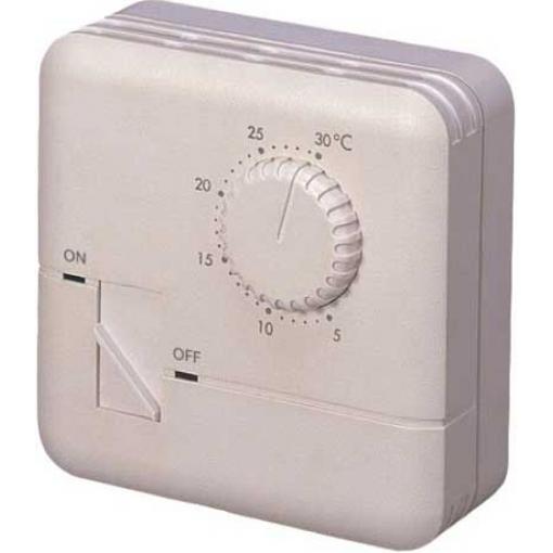Analogový termostat TH-555, 5–30 °C, 230 V / 7 A, 75 × 75 mm