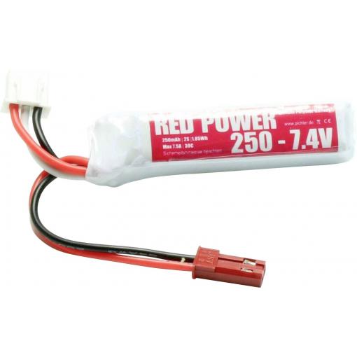 Red Power 17033 akupack Li-Pol (modelářství), 7.4 V, 250 mAh, články 2, Softcase, JST