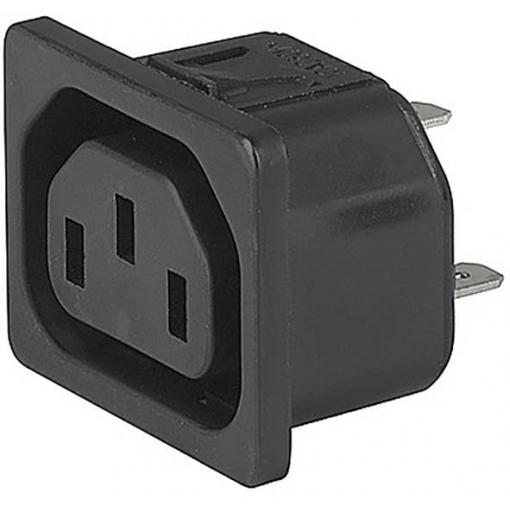 Schurter 6600.4215 IEC zástrčka C13/C14 zásuvka, rovná Počet kontaktů: 3 10 mA černá 1 ks