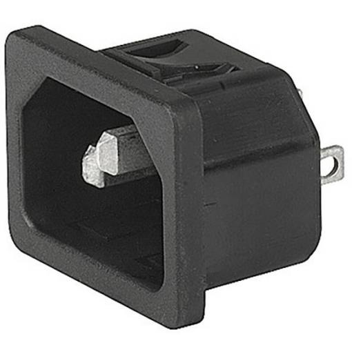 Schurter 6100.4115 IEC zástrčka C13/C14 zástrčka, rovná Počet kontaktů: 3 10 mA černá 1 ks