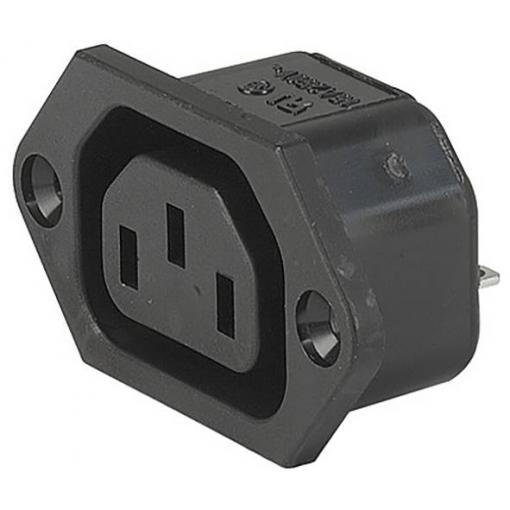 Schurter 6600.3200.21 IEC zástrčka C13/C14 zástrčka, rovná Počet kontaktů: 3 10 mA černá 1 ks