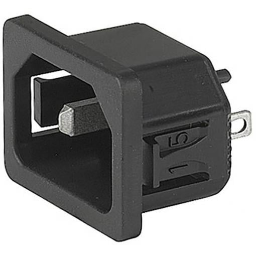 Schurter 6102.5220 IEC zástrčka C13/C14 zástrčka, rovná Počet kontaktů: 2 + PE 10 mA černá 1 ks Piece