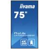 Iiyama ProLite LH7565UHSB-B1 displej Digital Signage Energetická třída (EEK2021): E (A - G) 190.5 cm (75 palec) 3840 x 2160 Pixel 24/7 Funkce proti vzplanutí,