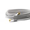 Goobay 91603 RJ45 síťové kabely, propojovací kabely CAT 7 S/FTP 2 m šedá bez halogenů, pozlacené kontakty, s ochranou, kompletní stínění, dvoužilový stíněný,