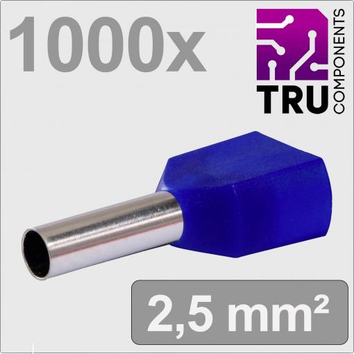 TRU COMPONENTS TC-13377240 dutinka 2.5 mm² částečná izolace modrá 1000 ks