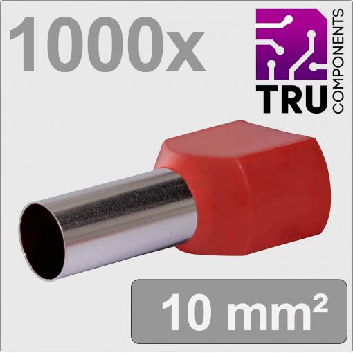TRU COMPONENTS TC-13377252 dutinka 10 mm² částečná izolace červená 1000 ks