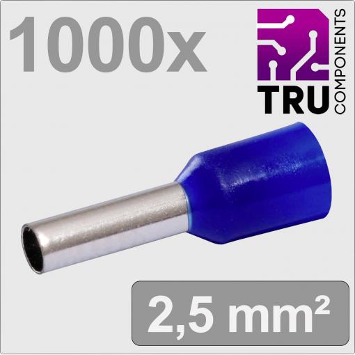 TRU COMPONENTS TC-13377208 dutinka 2.5 mm² částečná izolace modrá 1000 ks