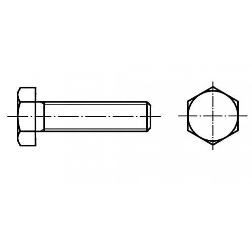 TOOLCRAFT TO-9989013 šestihranný šroub M12 95 mm vnější šestihran DIN 933 nerezová ocel A4 25 ks