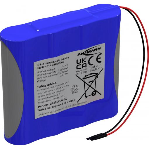 Ansmann 4S1P Akupack 4 x 18650 s kabelem Li-Ion 14.4 V 2550 mAh