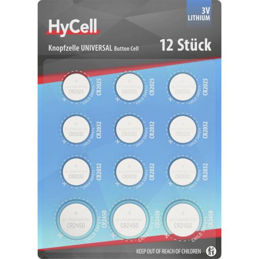 HyCell sada knoflíkových baterií 3 X CR2025 / 6 X CR2032 / 3 X CR2450 KNOFLÍKOVÉ BATERIE