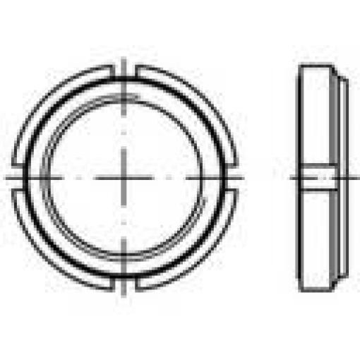 TOOLCRAFT TO-9979515 hřídelové matice M50 10 mm ocel galvanizováno zinkem 5 ks