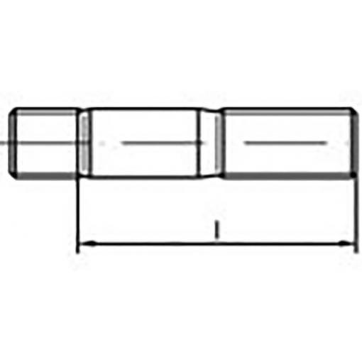 TOOLCRAFT TO-9985710 šrouby závrtné M20 65 mm DIN 939 Ušlechtilá ocel V4A A4 10 ks