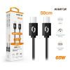 AL.kabel  USB-C/USB-C 0,5m černý 3A 65W