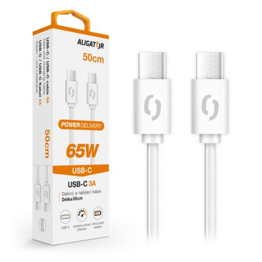 AL.kabel  USB-C/USB-C 0,5m bílý 3A 65W