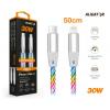 AL.kabel  USB C-Lighting 0,5m 3A svítící 30W