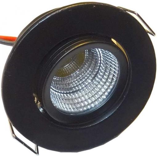 Podhledové světlo černé, LED 1x3W teplá bílá, 230V/3W