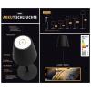 m-e modern-electronics LUNA-80 S 41436 akumulátorová stolní lampa LED pevně vestavěné LED 3 W černá