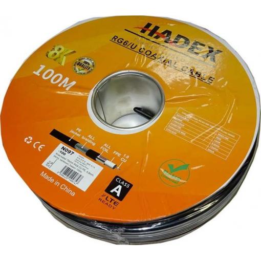 Koaxiální kabel RG6 75 Ω, 6,8 mm, měď, 100 m