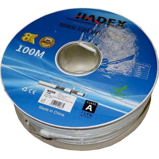 Koaxiální kabel RG6 75 Ω, CCS, 6,8 mm, 100 m
