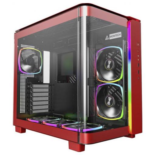 MONTECH KING 95 PRO Tempered Glass ARGB midi tower PC skříň červená