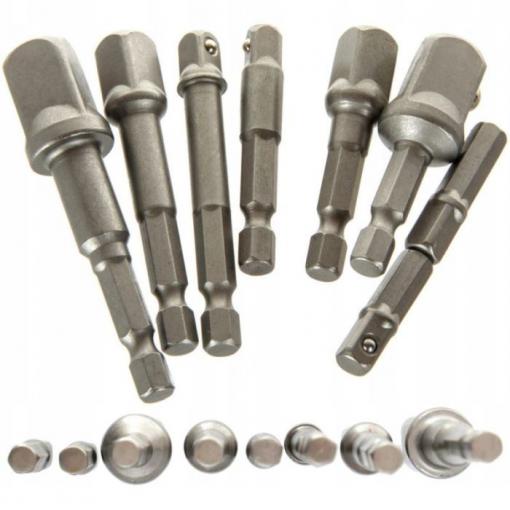 Sada adaptérů na nástavce Kraft&Dele KD1559, 8 ks, 1/4" až 1/2"
