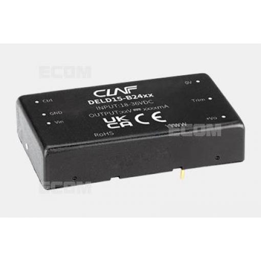 DC/DC měnič DELD15-B2424, 24 V / 625 mA, izolovaný