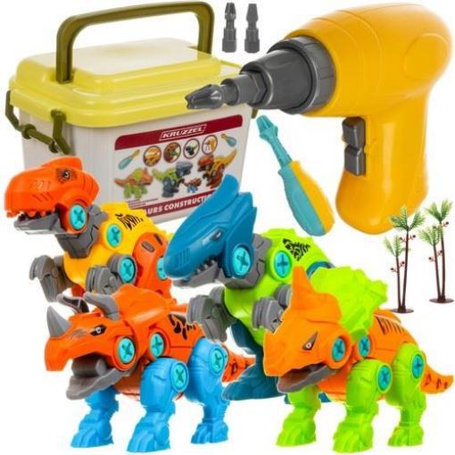 Šroubovací dinosauři s vrtačkou Kruzzel, sada 4 ks