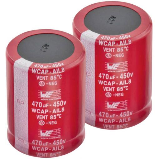 Elektrolytický kondenzátor Würth Elektronik WCAP-AIE8 861221484011, Snap In, 220 µF, 450 V, 20 %, 1 ks