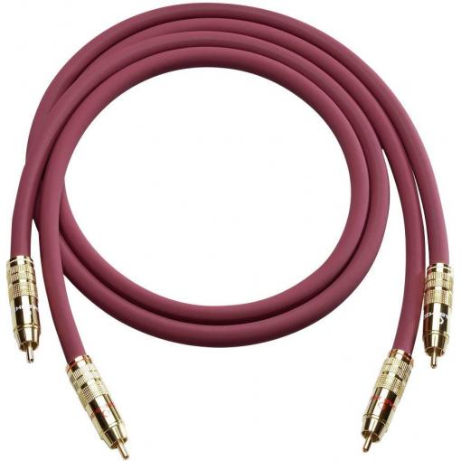 cinch audio kabel [2x cinch zástrčka - 2x cinch zástrčka] 0.50 m bordó pozlacené kontakty Oehlbach NF 214 Master