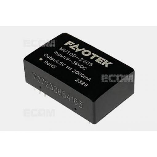 DC/DC měnič MU10D-2412, 24 V → 12 V / 0,833 A, izolovaný, DIP-24