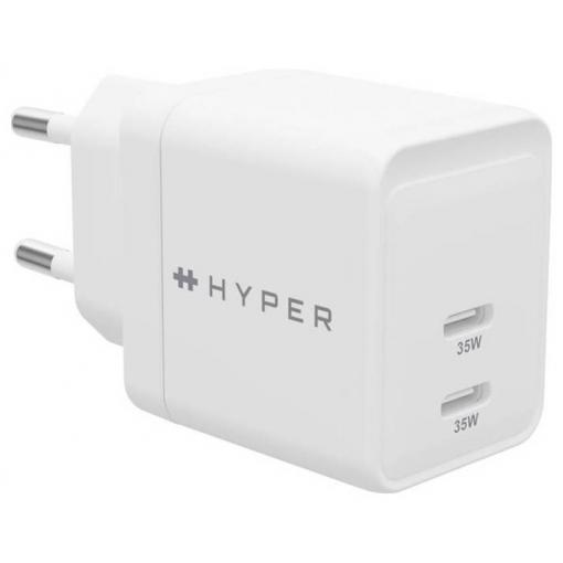 Targus HyperJuice síťový adaptér / napájení, 2x USB-C®, 35 W, bílá