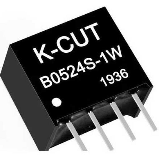 Napájecí měnič DC-DC K-CUT B0524S-1W, 5 V → 24 V, 1 W, izolovaný