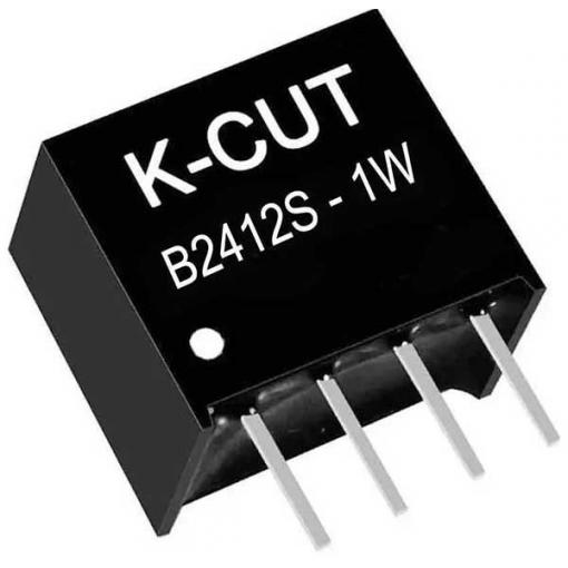 DC-DC měnič K-CUT B2412S-1W, 24 V → 12 V, 1 W, izolovaný