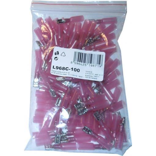 Faston-zdířka 4,8 mm se smršťovací bužírkou, 0,5–1,5 mm², 100 ks