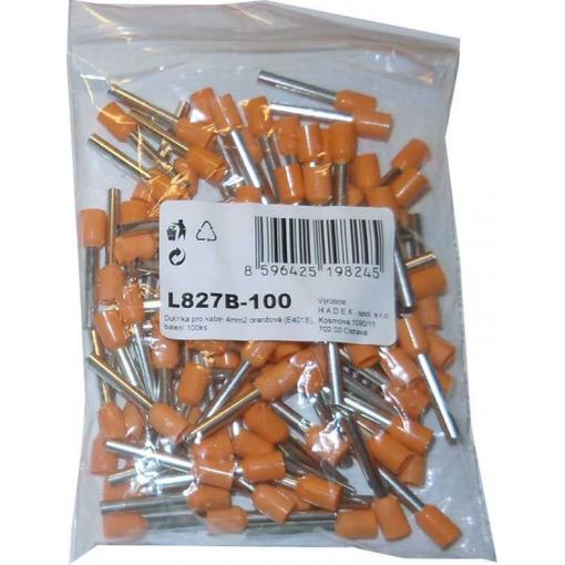 Kabelová dutinka 4 mm² oranžová E4018, balení 100 ks