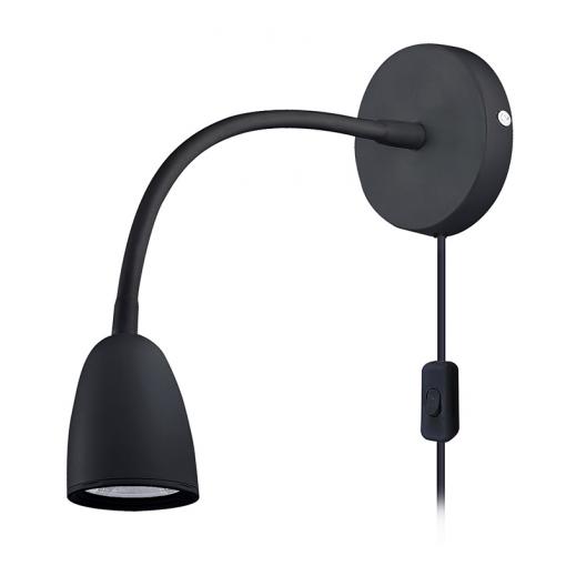 Solight LED nástěnná lampička, stmívatelná, 4W, 280lm, 3000K, černá - WO54-B