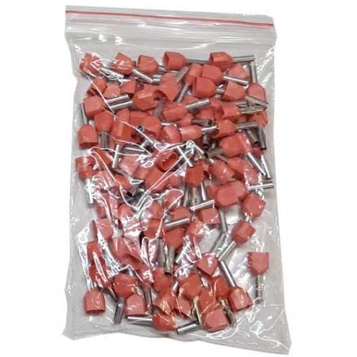 Dutinka pro dva kabely 1,5 mm² TE1,5-8, červená, 100 ks