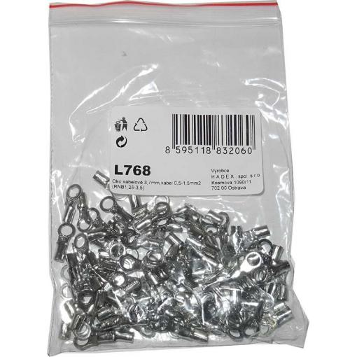 Oko kabelové 3,7mm,kabel 0,5-1,5mm2 (RNB1,25-3,5), balení 100ks