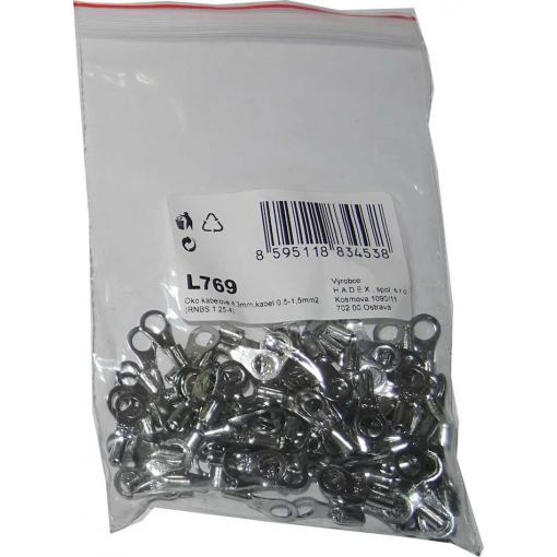Kabelové oko 4,3 mm, 0,5–1,5 mm², balení 100 ks
