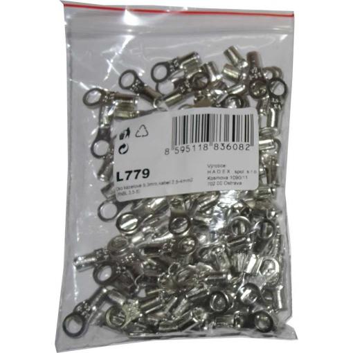 Kabelové oko 5,3 mm, průřez 2,5–4 mm², balení 100 ks