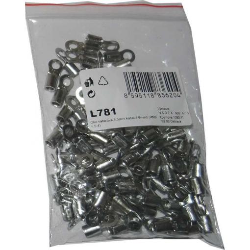 Kabelové oko 4,3 mm, kabel 4–6 mm², RNB 5,5-4, balení 100 ks