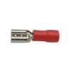 Faston-zdířka 4,8 mm červená, kabel 0,5–1,5 mm², 100 ks