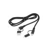 Kabel CABLETECH KPO3943 USB A/C - USB-C/Lightning 1m Black