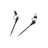 Kabel CABLETECH KPO3943 USB A/C - USB-C/Lightning 1m Black