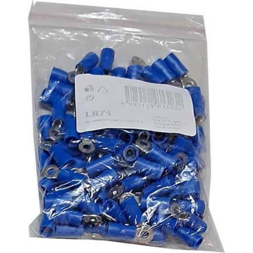 Kabelové oko 3,2 mm, modré (RV 2–3), balení 100 ks
