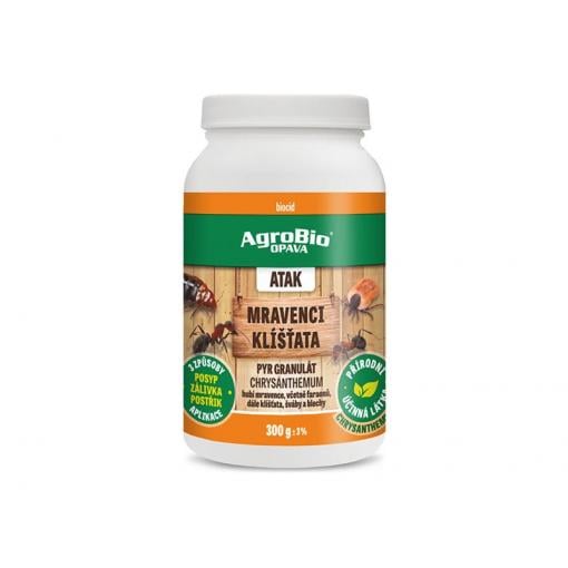 Granule proti mravencům, klíšťatům, švábům AGROBIO Atak PYR Chrysanthemum 300g