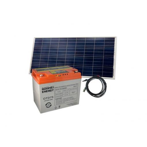 Solární set baterie GOOWEI ENERGY OTD75 (75Ah, 12V) a solární panel Victron Energy 115Wp/12V