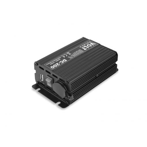 Měnič napětí VOLT DC 200 24/12V 15A USB 200W