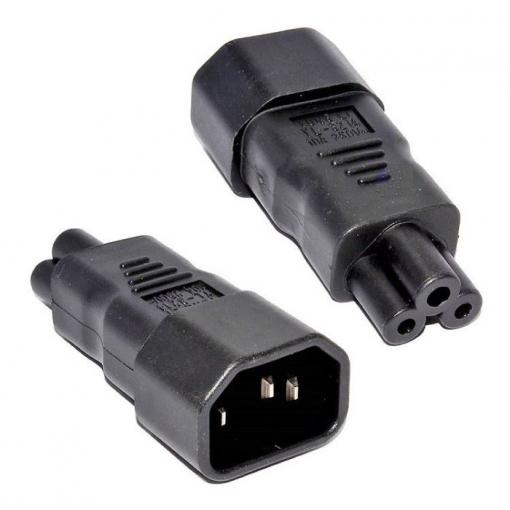 Adaptér IEC C14 na IEC C5, 230 V / 2,5 A, černý