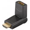 HDMI adaptér PremiumCord, otočný, pozlacený, 19pin Female/Male